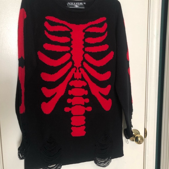 Killstar Sweaters - KILLSTAR SKELETON KNIT SWEATER